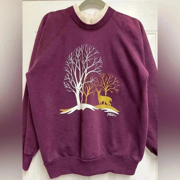 morning sun Tops - Morning sun graphic crewneck with faux mockneck accent L